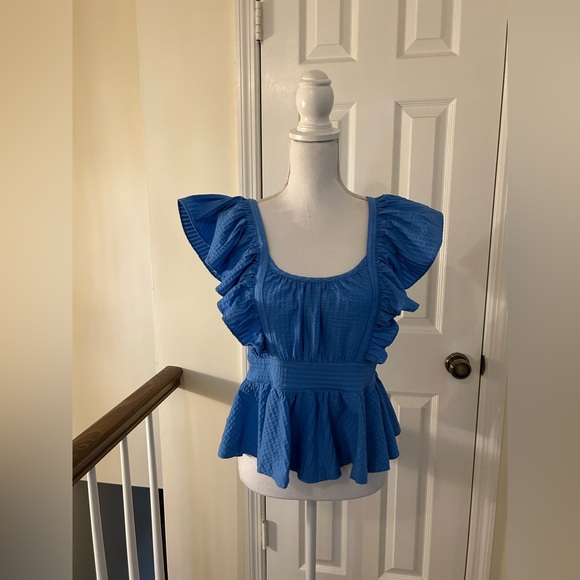Anthropologie Ruffled Peplum Open-Back Top NWT! - Picture 10 of 10